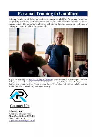 personal training in guildford