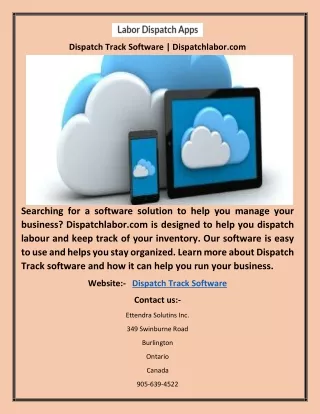 Dispatch Track Software | Dispatchlabor.com
