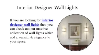 Interior Designer Wall Lights