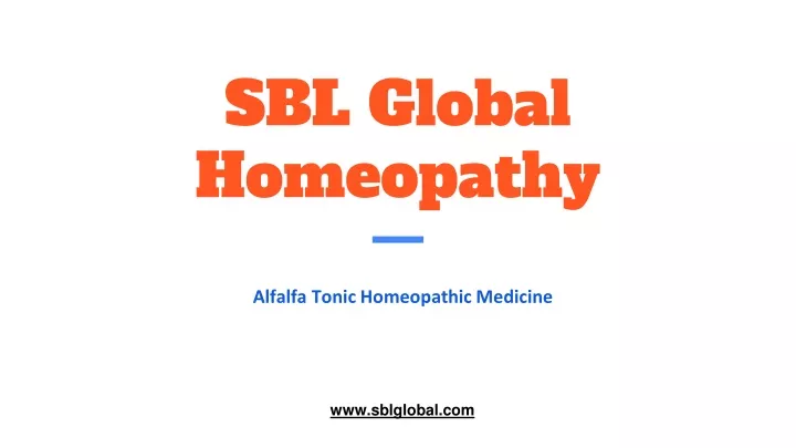 sbl global homeopathy