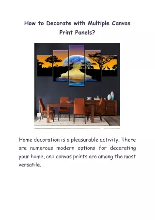 How to Decorate with Multiple Canvas Print Panels - AOAPrint