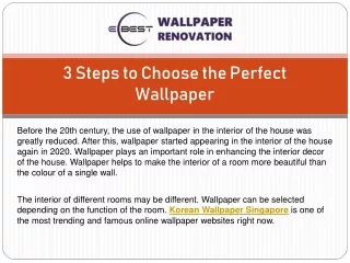 3 Steps to Choose the Perfect Wallpaper