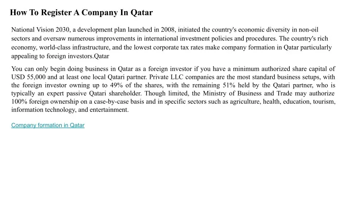 how to register a company in qatar