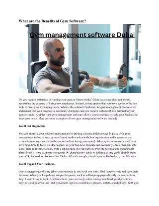 what are the benefits of gym software