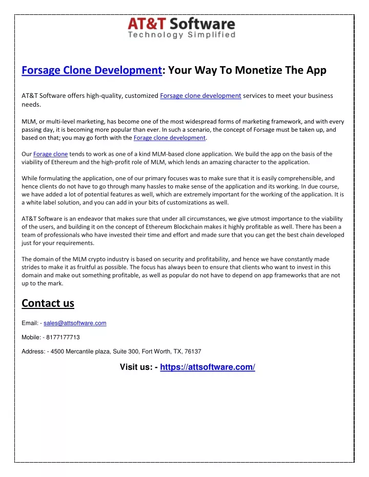 forsage clone development your way to monetize