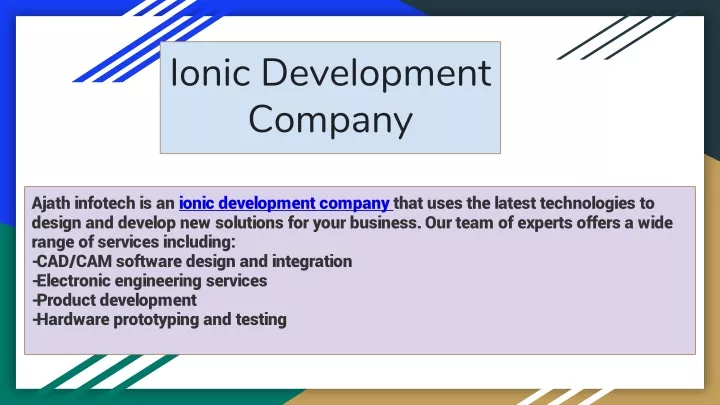 ionic development company
