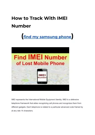 How to Track With IMEI Number