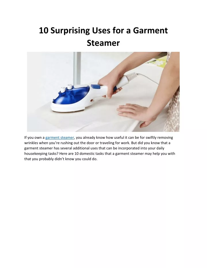 10 surprising uses for a garment steamer