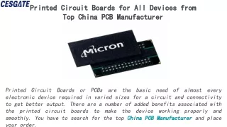 Printed Circuit Boards for All Devices from Top China PCB Manufacturer (1)