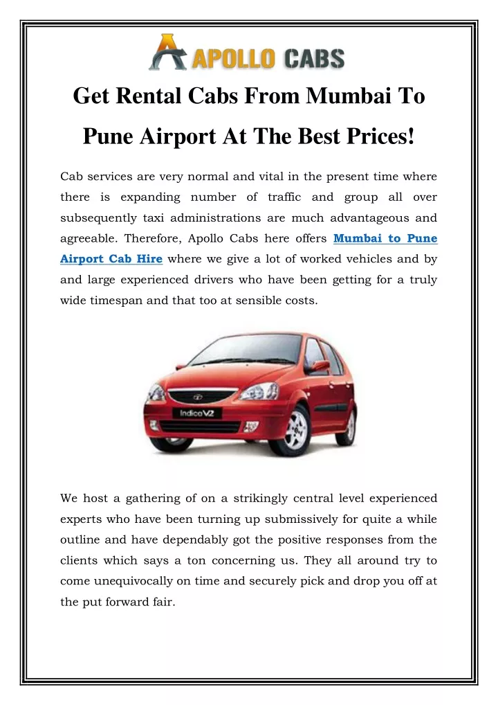 get rental cabs from mumbai to