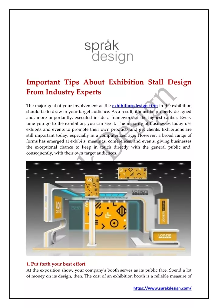 important tips about exhibition stall design from