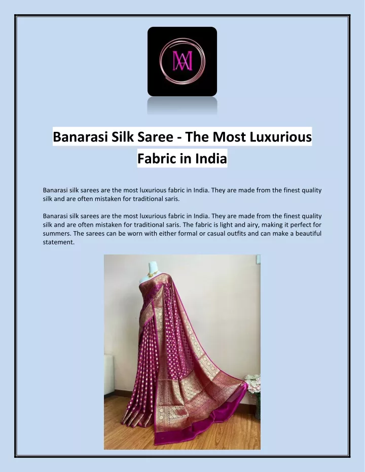 banarasi silk saree the most luxurious fabric