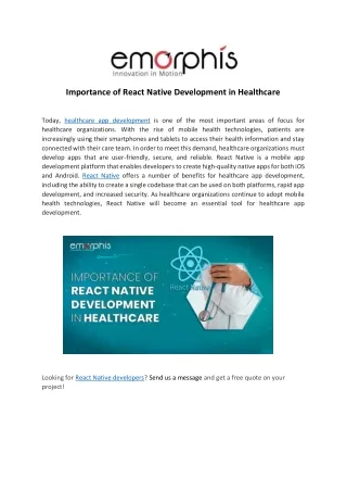 importance of react native development