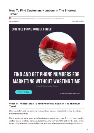 how to find customers numbers in the shortest time