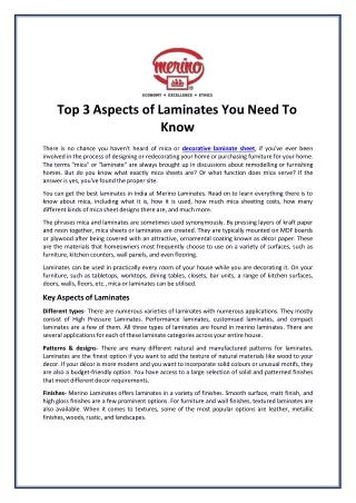 top 3 aspects of laminates you need to know