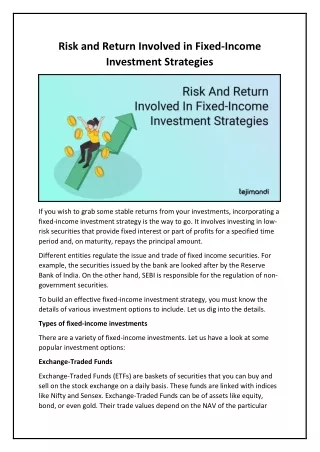 risk and return involved in fixed income
