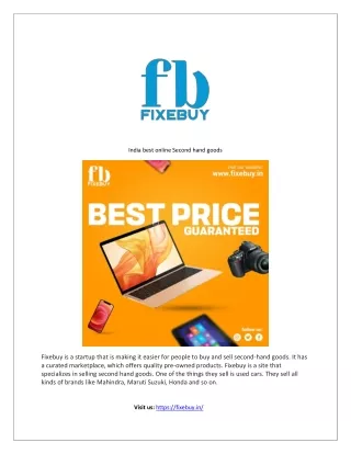 india best online second hand goods