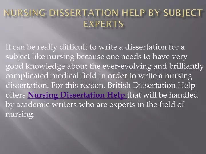 nursing dissertation help by subject experts