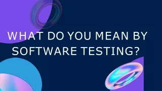 WHAT DO YOU MEAN BY SOFTWARE TESTING?