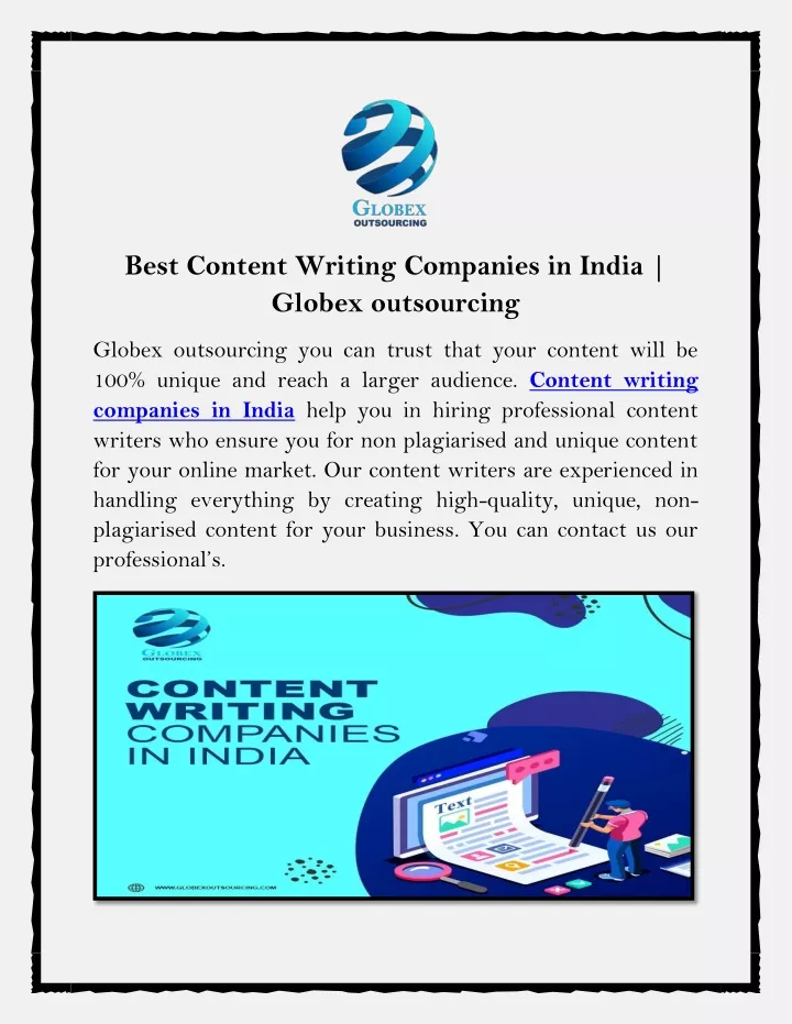 best content writing companies in india globex