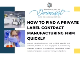 How to find a private label contract manufacturing firm quickly