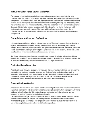 Data Science Course- MentorKart