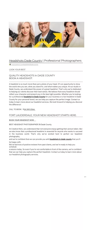 Best Headshots Dade County | Headshots Dade County