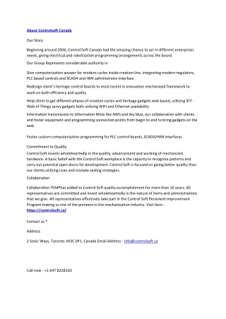 about controlsoft canada