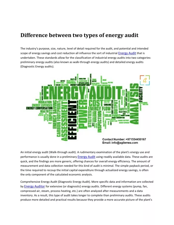 difference between two types of energy audit