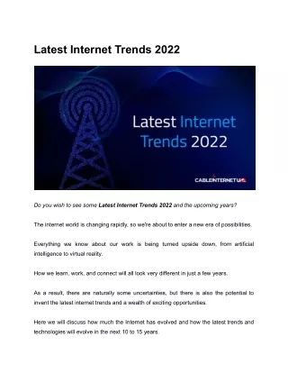 Latest Internet Trends 2022