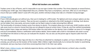 What kid trackers are available