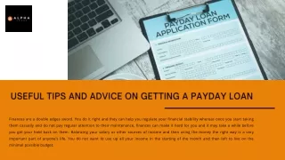 Useful Tips And Advice On Getting A Payday Loan