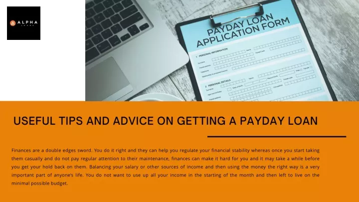 useful tips and advice on getting a payday loan