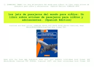 [] [DOWNLOAD] [READ] Los jets de pasajeros del mundo para niÃƒÂ±os Un libro sobre aviones de pasajeros para niÃƒÂ±os y a