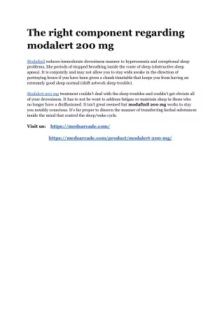the right component regarding modalert 200 mg