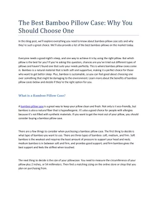 the best bamboo pillow case why you should choose