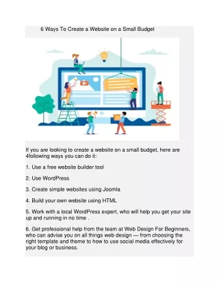 Ways To Create a Website on a Little Budget