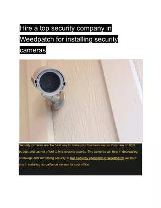 hire a top security company in weedpatch