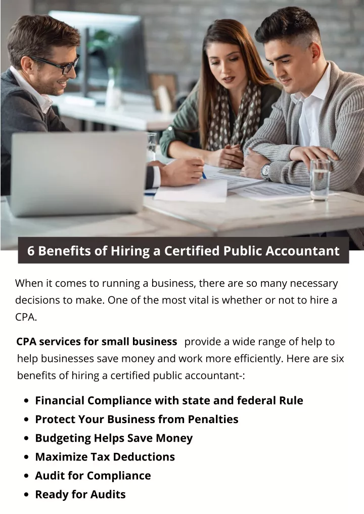 6 benefits of hiring a certified public accountant