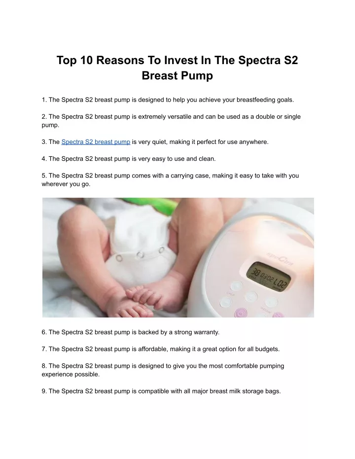 top 10 reasons to invest in the spectra s2 breast