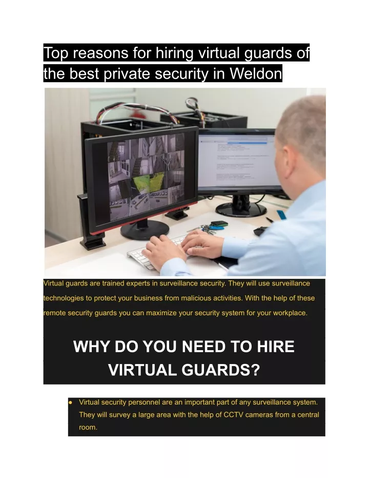 top reasons for hiring virtual guards of the best