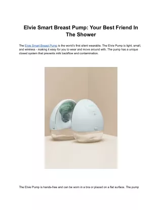 Elvie Smart Breast Pump: Your Best Friend In The Shower
