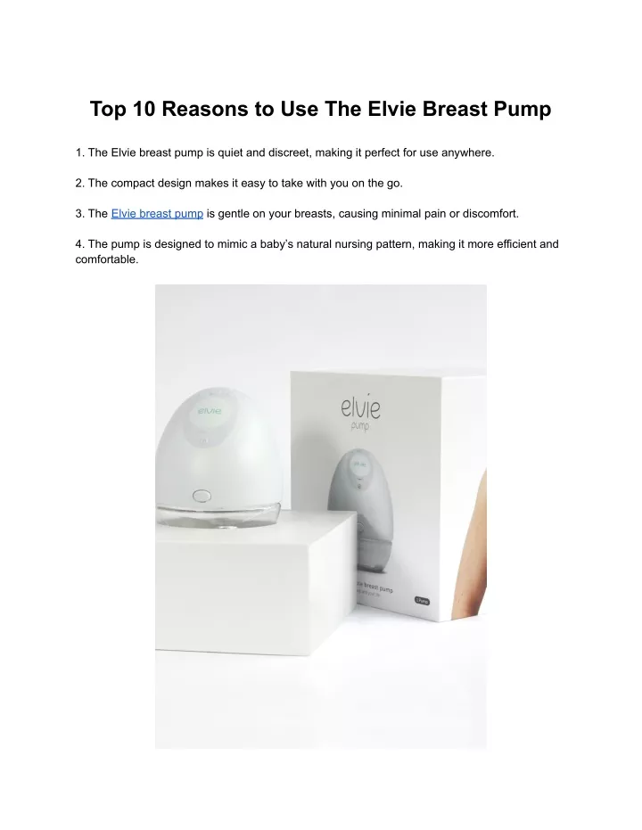 top 10 reasons to use the elvie breast pump