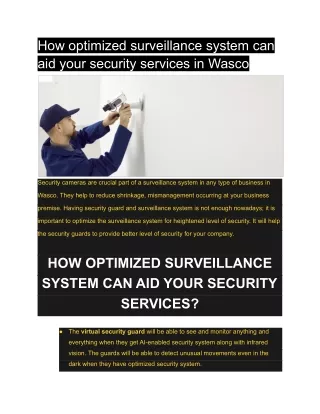 how optimized surveillance system can aid your