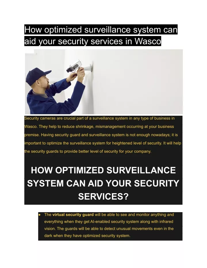 how optimized surveillance system can aid your