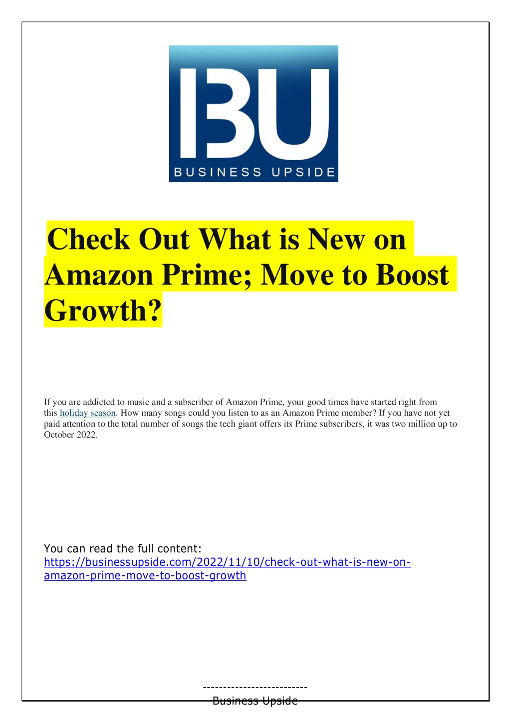 PPT - Check Out What is New on Amazon Prime; Move to Boost Growth ...