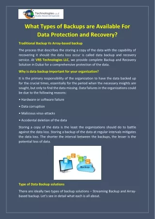 what types of backups are available for data