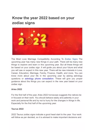 Know the year 2022 based on your zodiac signs