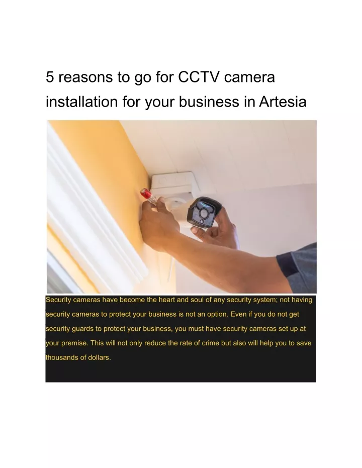 5 reasons to go for cctv camera installation