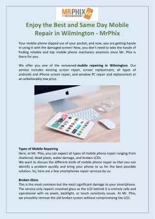 Get the best Mobile Repair Service in Wilmington - MrPhix